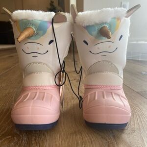 Pink Unicorn Kids' Snow Boots